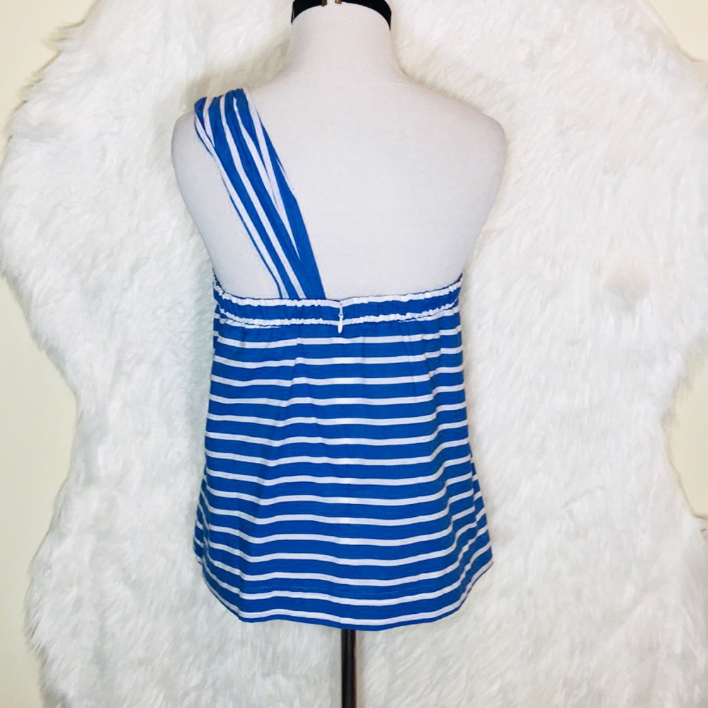 J.Crew Blue Stripe Bow Top - Picture 5 of 6